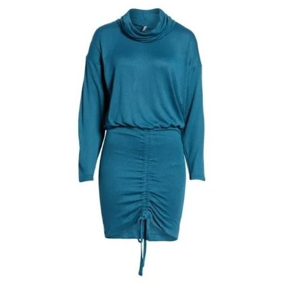 Free People Sundown Cowl Neck Ruched Mini Dress Size Small - Picture 2 of 16